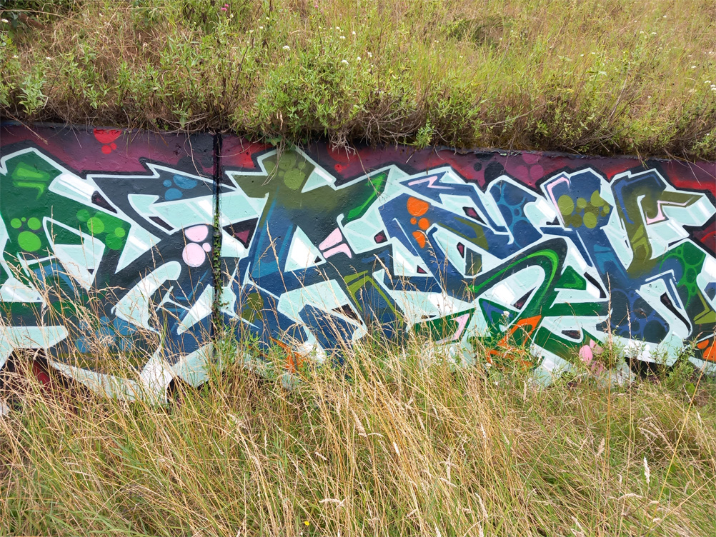 This is a photograph of graffiti on The Bridge of Peace Drogheda