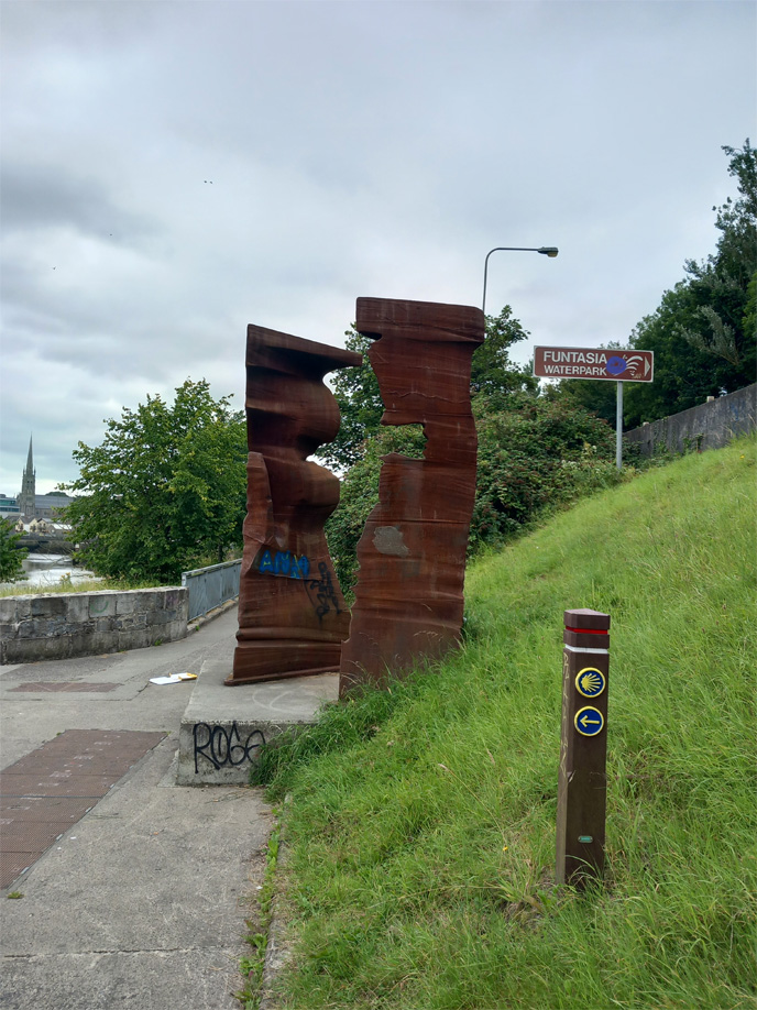This is a photograph of graffiti on The Bridge of Peace Drogheda