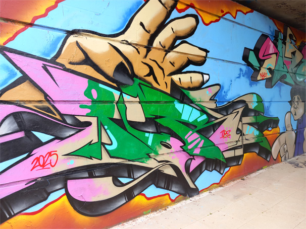 This is a photograph of graffiti on The Bridge of Peace Drogheda