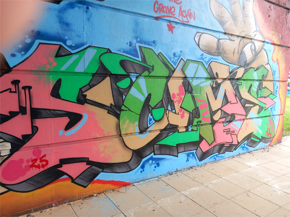 This is a photograph of graffiti on The Bridge of Peace Drogheda