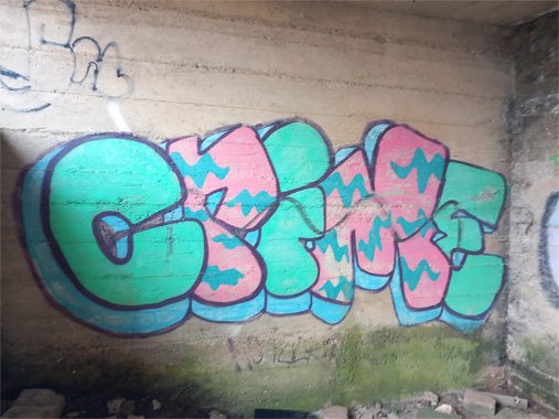 This is a photograph of some graffiti