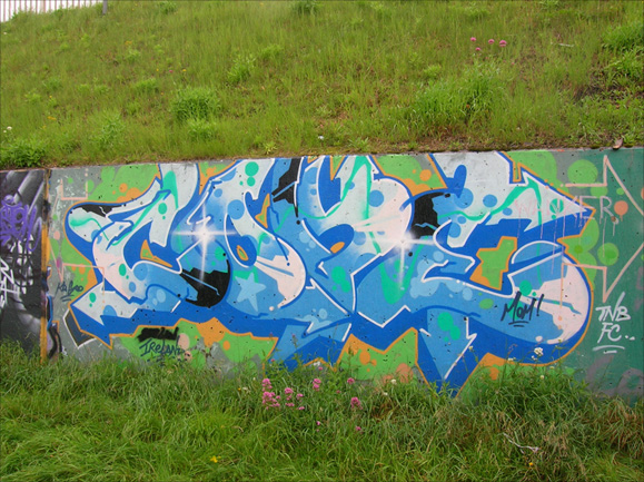 This is a photograph of graffiti by COPE2