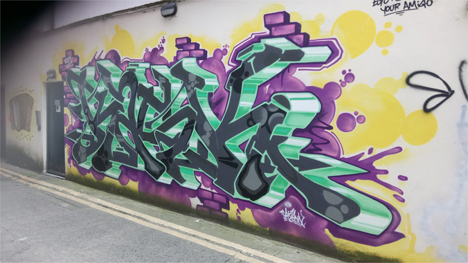 This is a photograph of some graffiti by rask