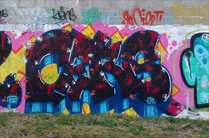 This is a photograph of graffiti by CEKS